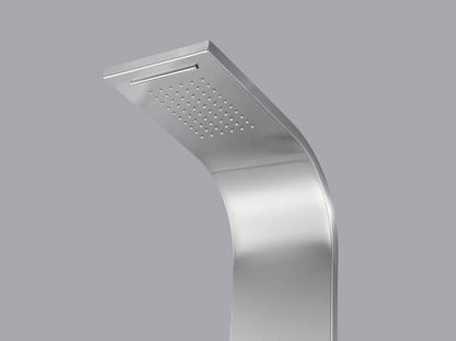 ANZZI Field 58 inch shower panel with high pressure rainfall head, handheld spray and 2 body jets, brushed steel