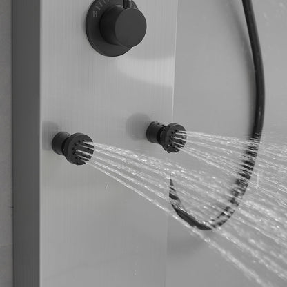 Greenspring brushed nickel shower panel tower with rainfall head, handheld wand and body jets, 3 in 1 multifunction system